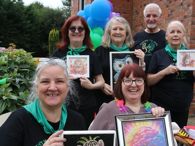 Eugena McDaid pictured with members of Thyme to Sing at Culmore Manor Fun Day. (Photo - Deirdre Heaney, nwpresspics)