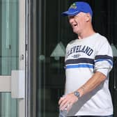 Street preacher Colin Houston pictured at Laganside Courts in Belfast where he was appealing his sentenced from last week when he was jailed for verbally abusing a former Deputy Lord Mayor of Belfast and resisting arrest by police.