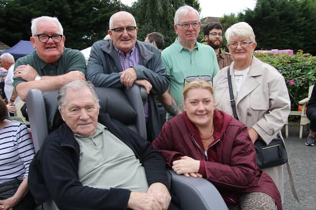 Robbie Gillespie pictured with his nieces and nephews at Culmore Manor Fun Day. (Photo - Deirdre Heaney, nwpresspics)