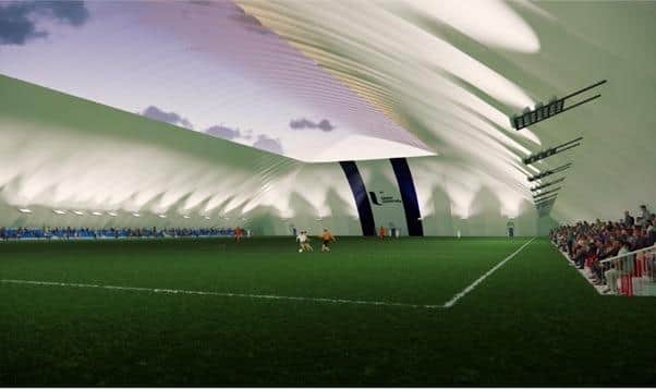 The 15,000 square metres indoor dome sports arena was planned as part of Ulster University’s (UU) Magee campus on Northland Road.