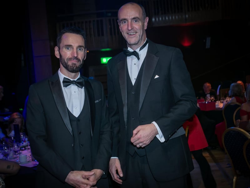Millennium Forum patron and Snow Patrol star Johnny McDaid pictured with Foyle MLA Mark H. Durkan at Friday night's Silver Anniversary Gala Ball. (Photos: Jim McCafferty Photography)