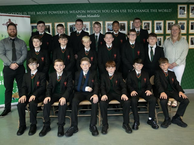 Mr. Sandy's 8C Form Class pictured at St. Joseph's Boys School on Friday morning. Included is Ms. Kearney, Classroom Assistant. (Photos: Jim McCafferty Photography)