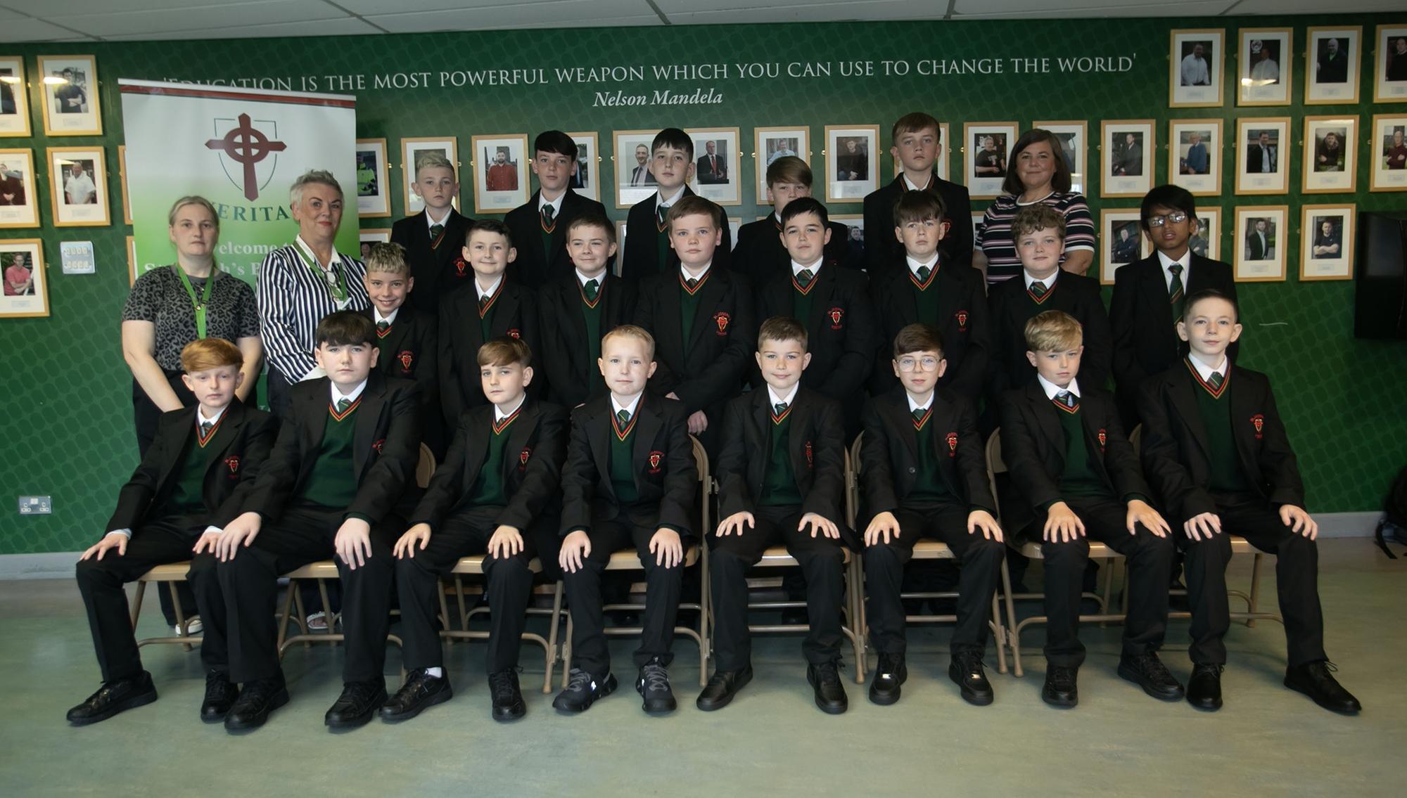 Mrs Newtown's 8D Form Class pictured at St. Joseph's Boys School on Friday morning. Included are Miss McLaughlin and Mrs. Wilkinson, Classroom Assistants. (Photos: Jim McCafferty Photography)
