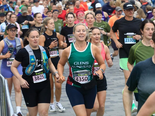 Runners taking part in the Waterside Half Marathon in Ebrington Square, on Sunday morning. (Photo - Tom Heaney, nwpresspics)