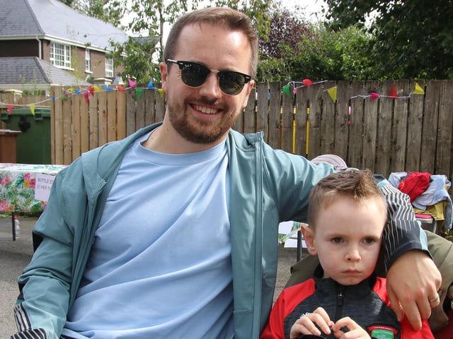 Aidan pictured at Culmore Manor Fun Day with his uncle Ciaran. (Photo - Deirdre Heaney, nwpresspics)
